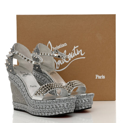 Christian Louboutin Calfskin Madmonica 120 Wedge Sandals 39 Silver 13 of 13