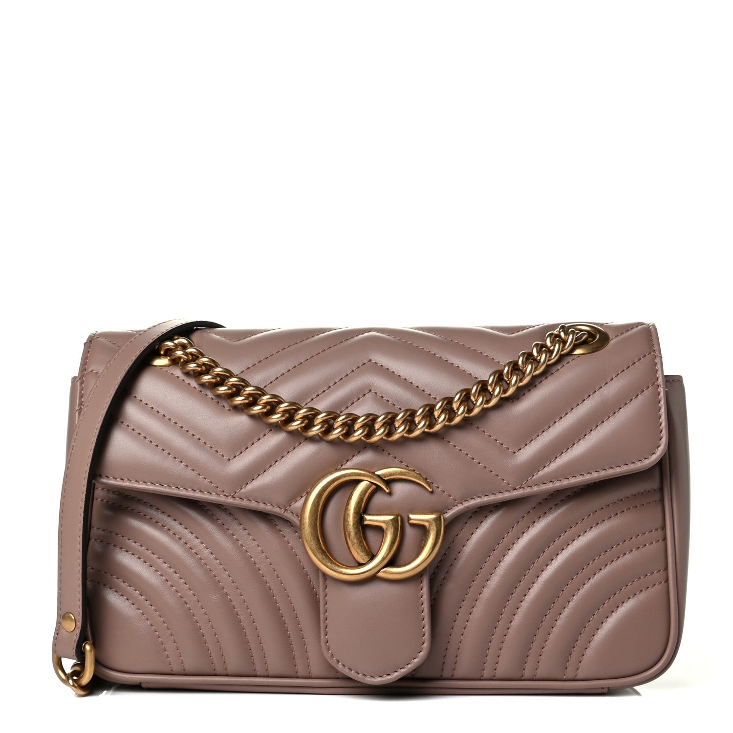 Gucci Calfskin Matelasse Small GG Marmont Shoulder Bag Porcelain Rose 1 of 4
