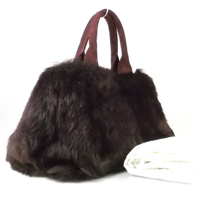 Prada Calf Hair Shearling Suede Bag Mimetico 3 of 9