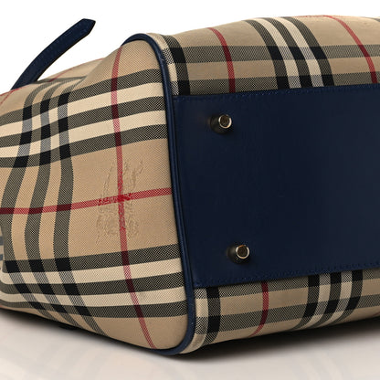 Burberry House Check Small Canterbury Tote Navy 9 of 10