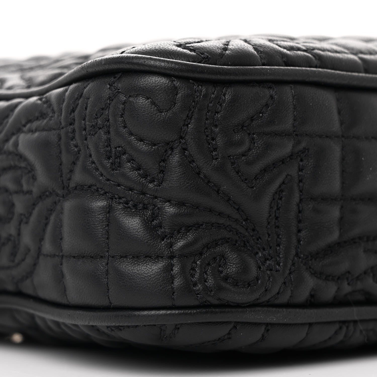 Versace Nappa Barocco Quilted Vanitas Medea Chain Camera Crossbody Black 9 of 10