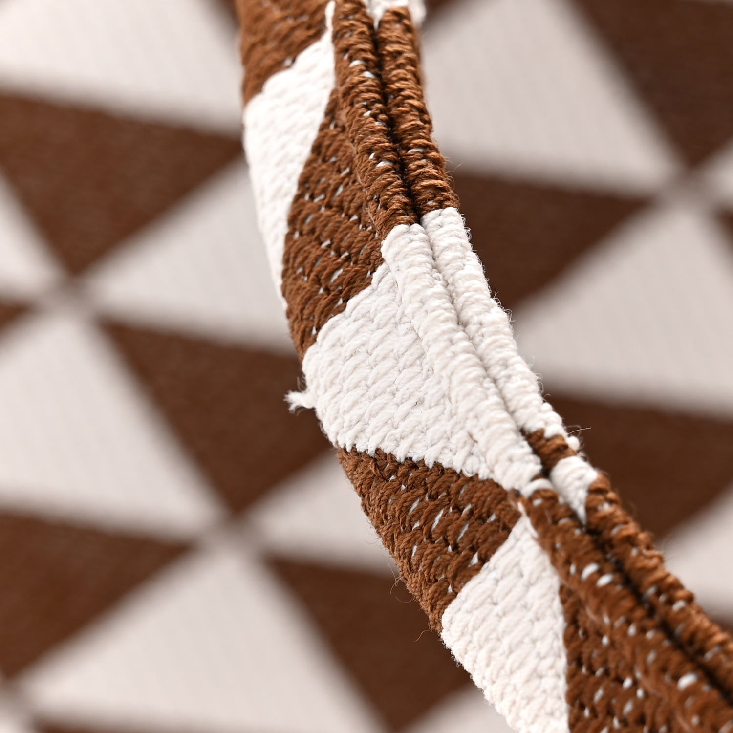 Prada Jacquard Saffiano Triangolo Symbole Embroidered Large Tote Tobacco Talco 11 of 11