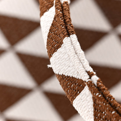 Prada Jacquard Saffiano Triangolo Symbole Embroidered Large Tote Tobacco Talco 11 of 11