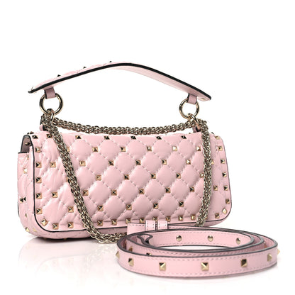 Valentino Garavani Calfskin Rockstud Spike Convertible Shoulder Bag Light Pink 3 of 9