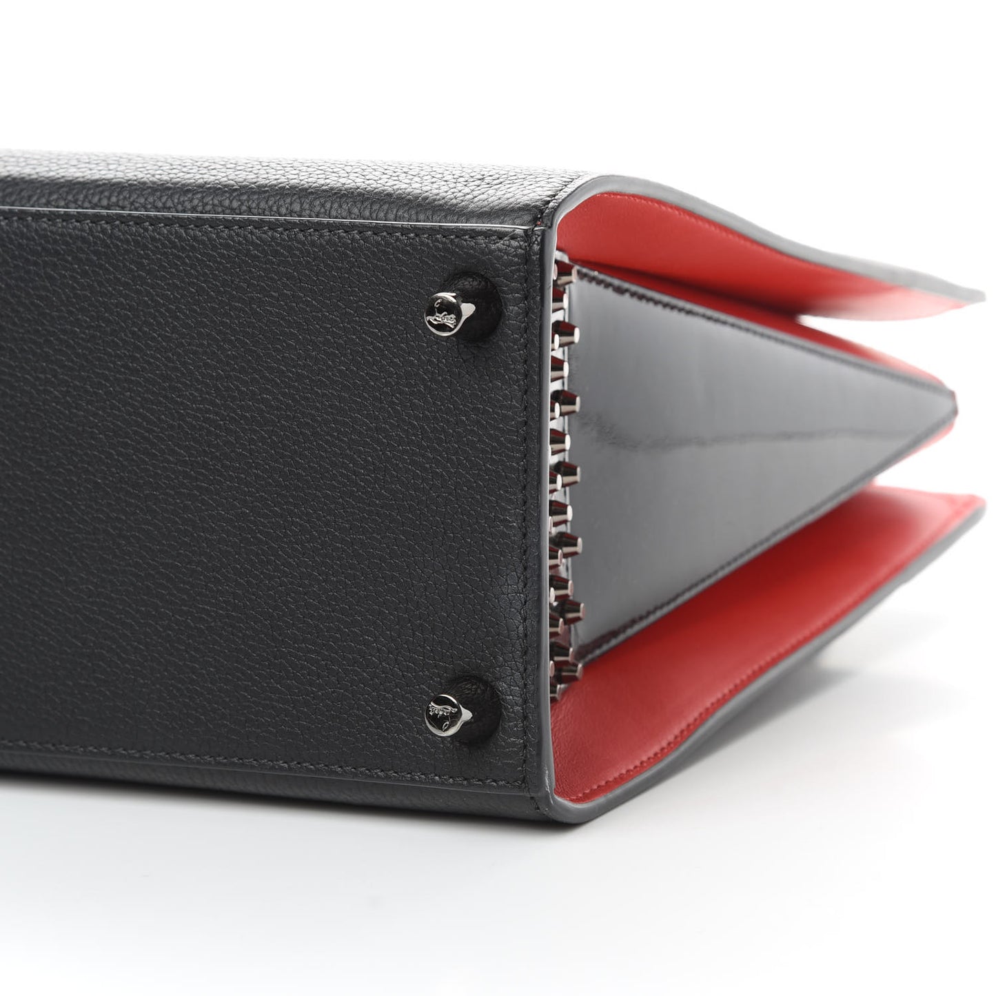 Calfskin Empire Patent Studded Medium Paloma Black