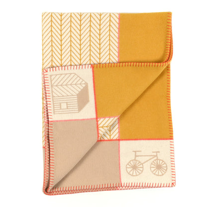 Hermes Wool Cashmere Avalon Les Cabanes Blanket Ambre Naturel 2 of 3