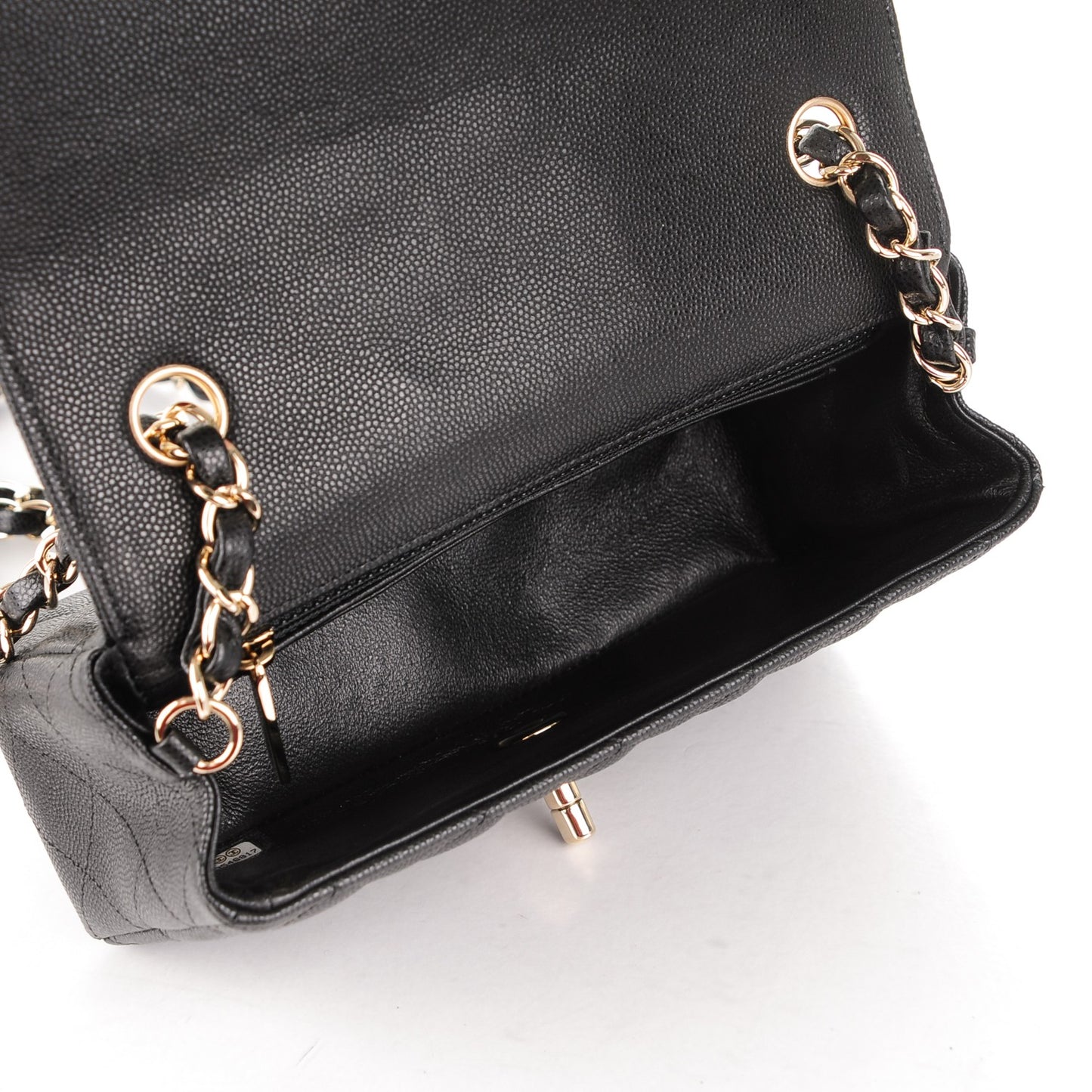 Caviar Quilted Mini Rectangular Flap Black