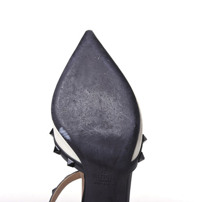 Valentino Garavani Nappa Rockstud Ankle Strap 65mm Pumps 38 Light Ivory Black 9 of 12