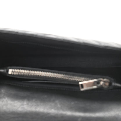 Saint Laurent Sheepskin Matelasse Chevron Monogram Medium College Bag Black 5 of 11