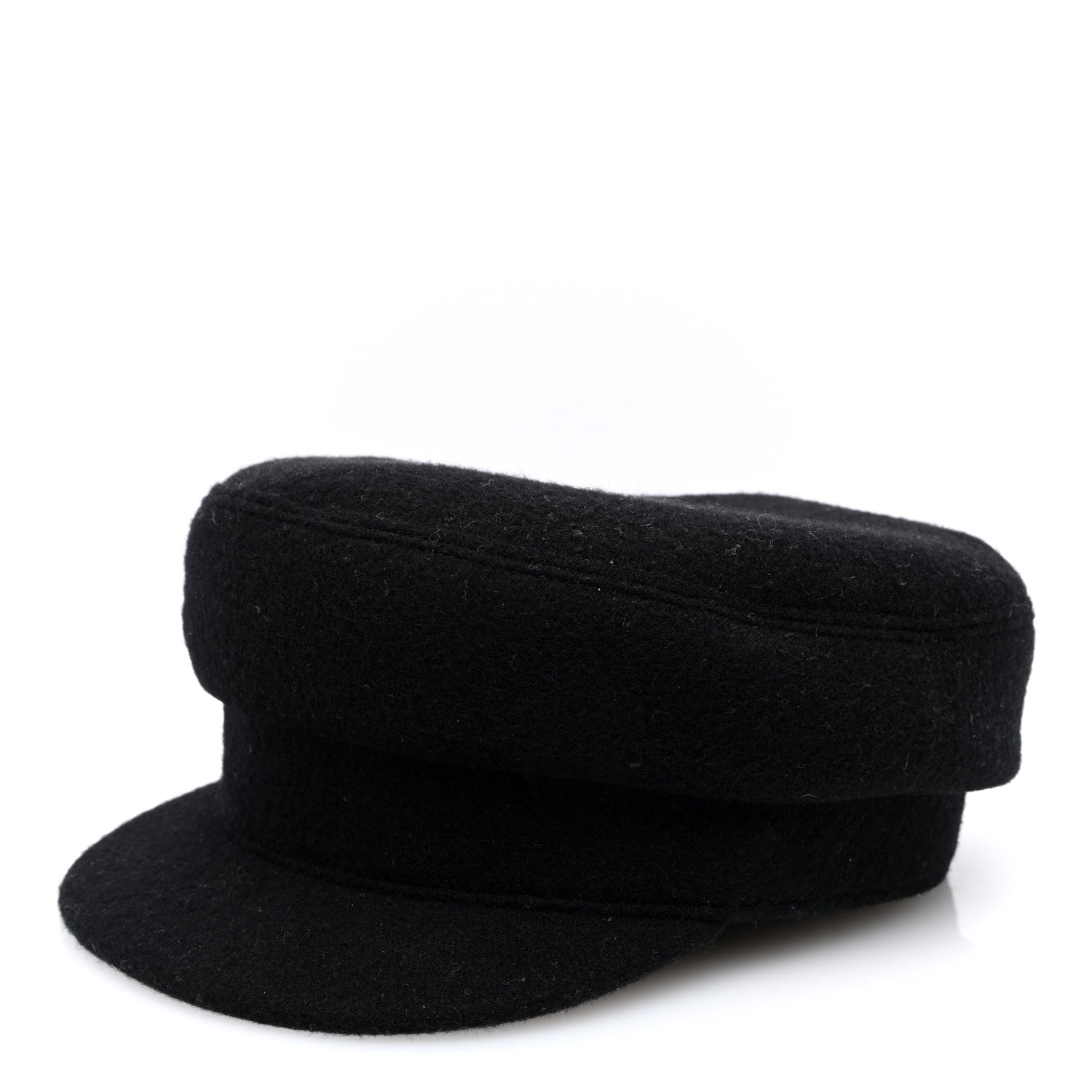 Hermes Wool Cashmere Womens Casquette Giulietta Cabourg Cliquetis Cap 56 Black 1 of 8