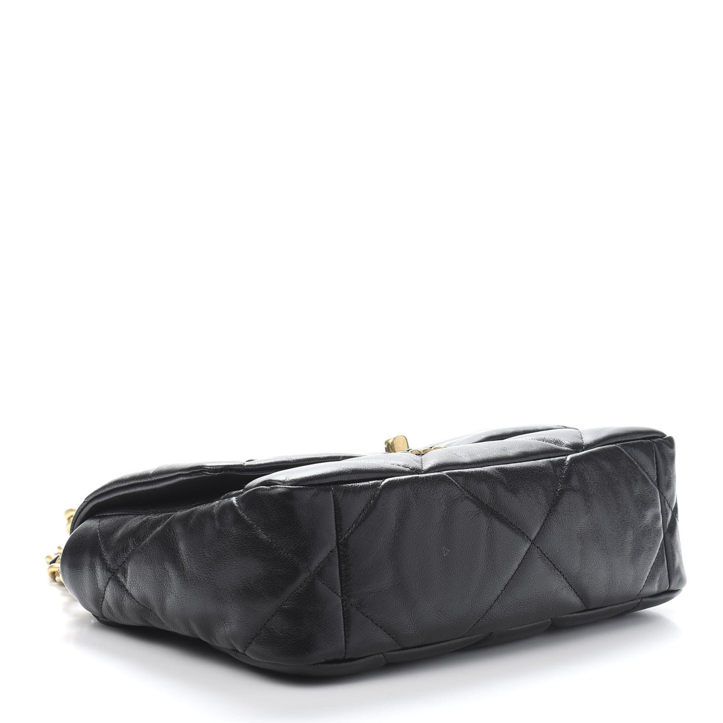 Goatskin Quilted Medium 19 Flap Black