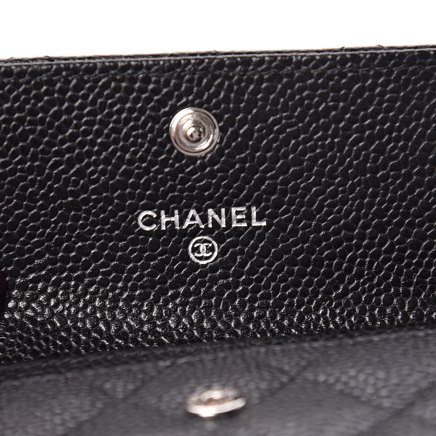 Caviar Quilted Flap Card Holder Black