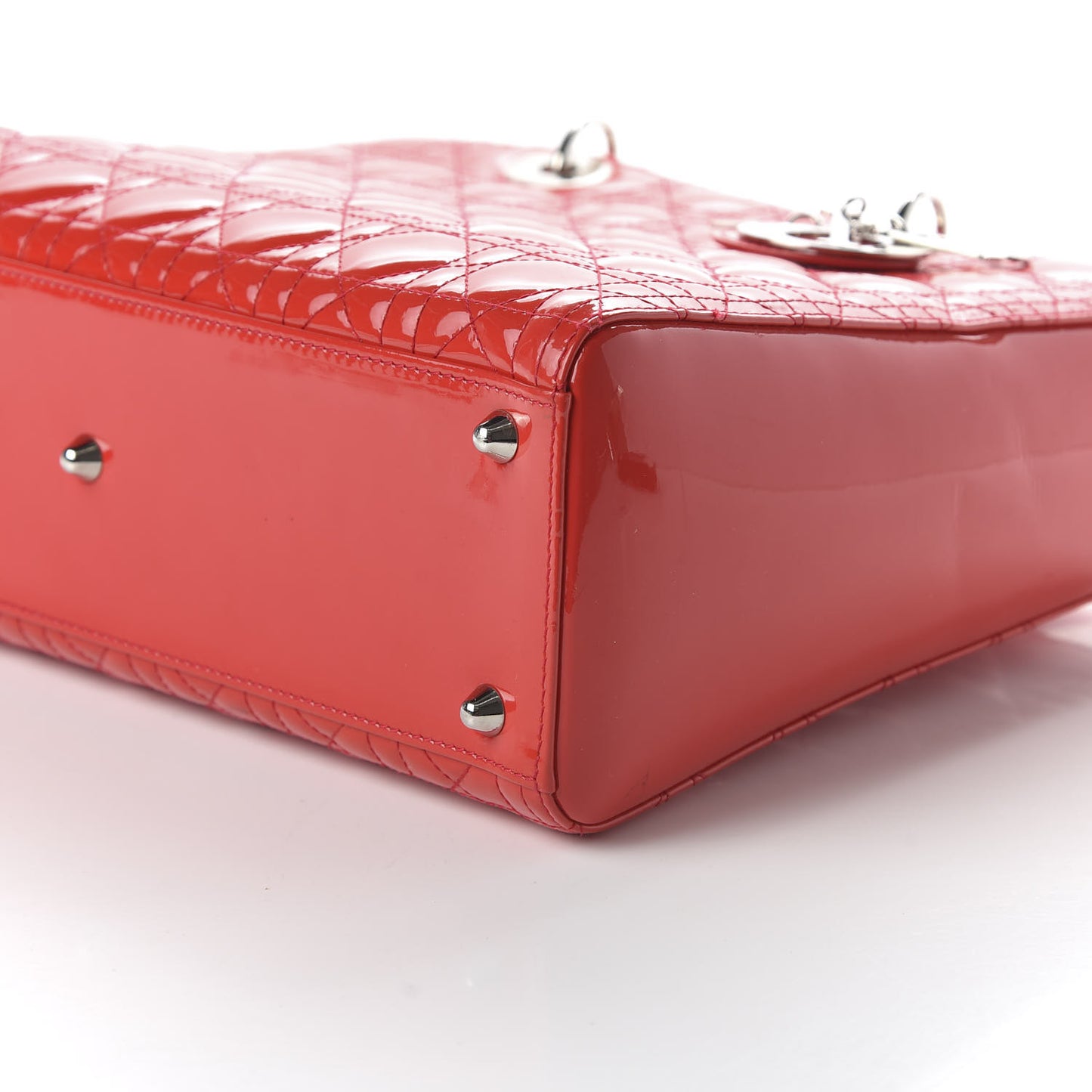 Patent Cannage Large Lady Dior Red