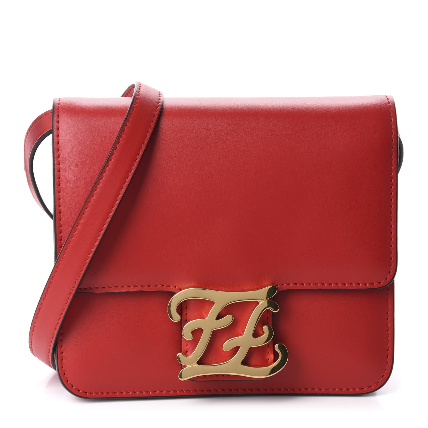 Fendi Vitello King Karligraphy Crossbody Bag Fuoco 1 of 11