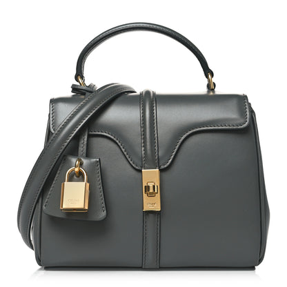 Celine Satinated Calfskin Mini 16 Top Handle Bag Grey 1 of 8