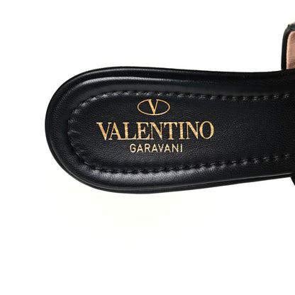 Valentino Garavani Nappa Quilted Roman Stud 65mm Slide Sandals 36 Black 7 of 7