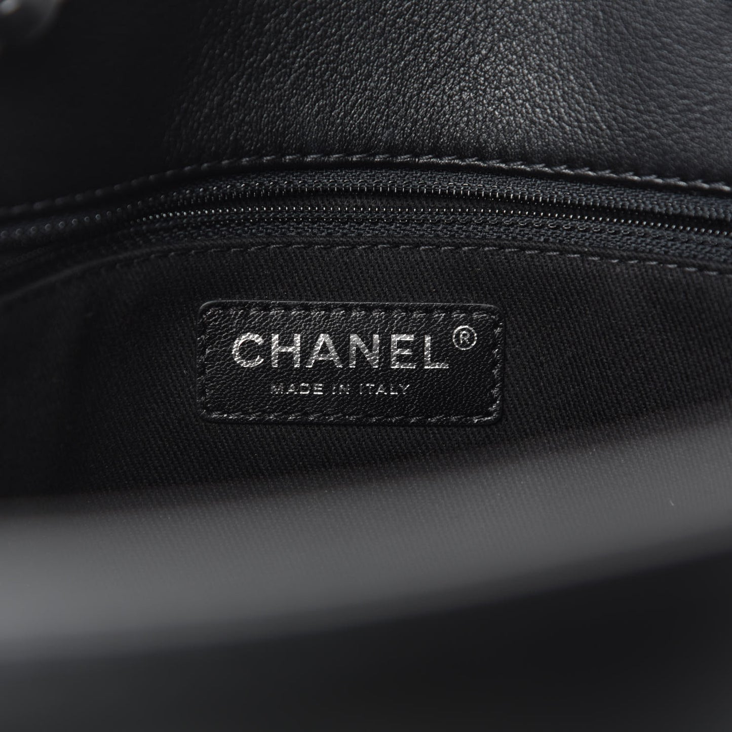 Calfskin Woven Chain Large Shopping Bag Black