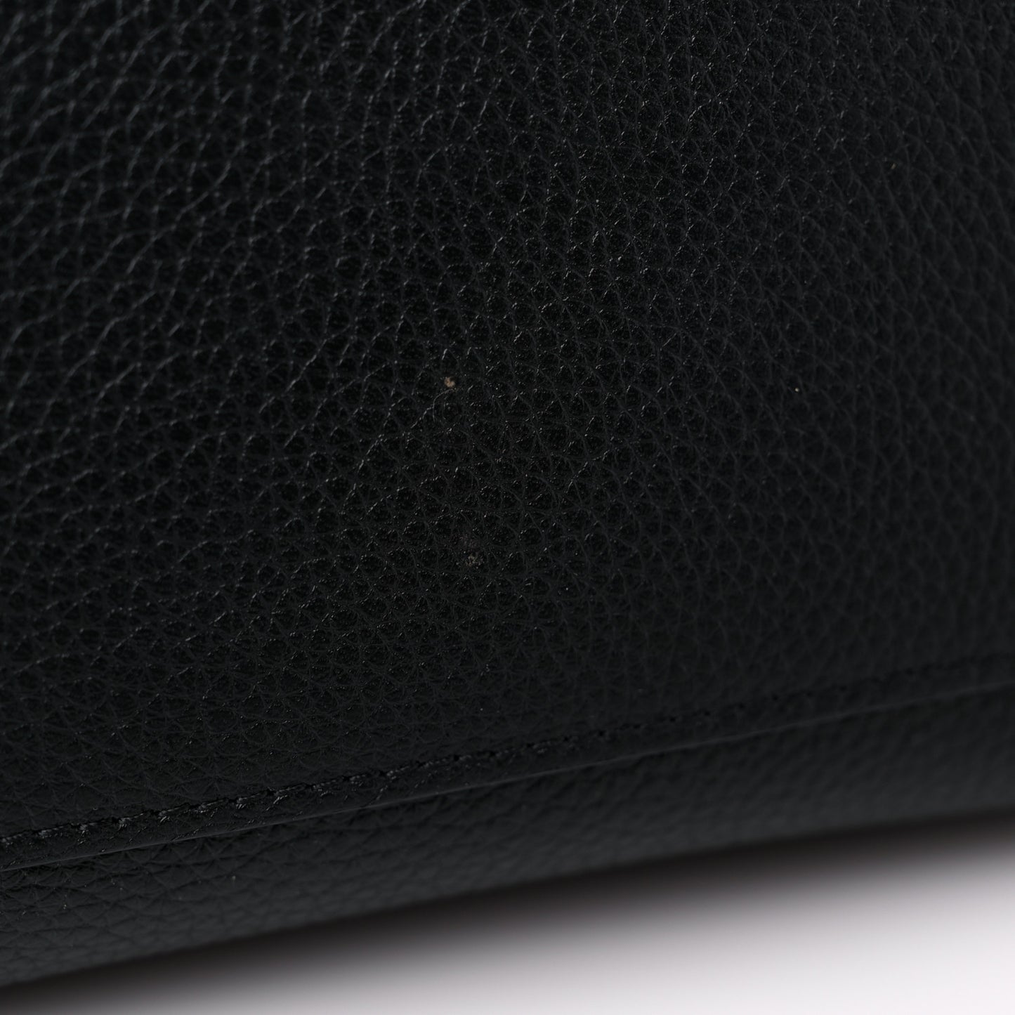 Drummed Calfskin Suede Small Trapeze Black