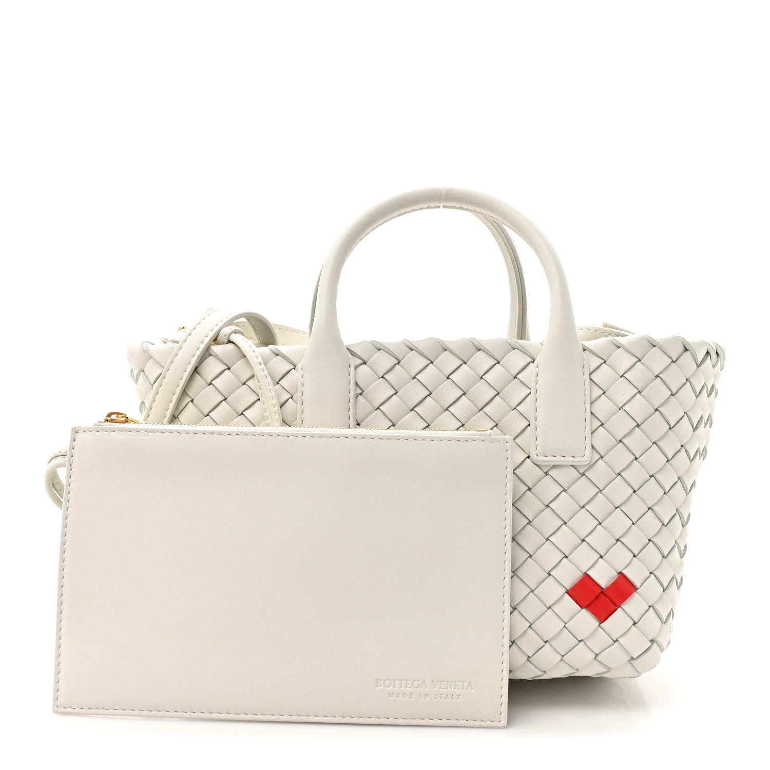 Bottega Veneta Nappa Intrecciato Mini Heart Cabat White 3 of 10