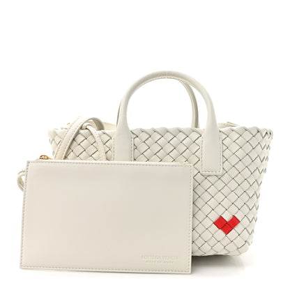 Bottega Veneta Nappa Intrecciato Mini Heart Cabat White 3 of 10