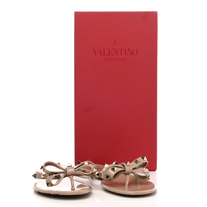 Valentino Garavani PVC Jelly Rockstud Bow Thong Sandals 39 Poudre 12 of 12