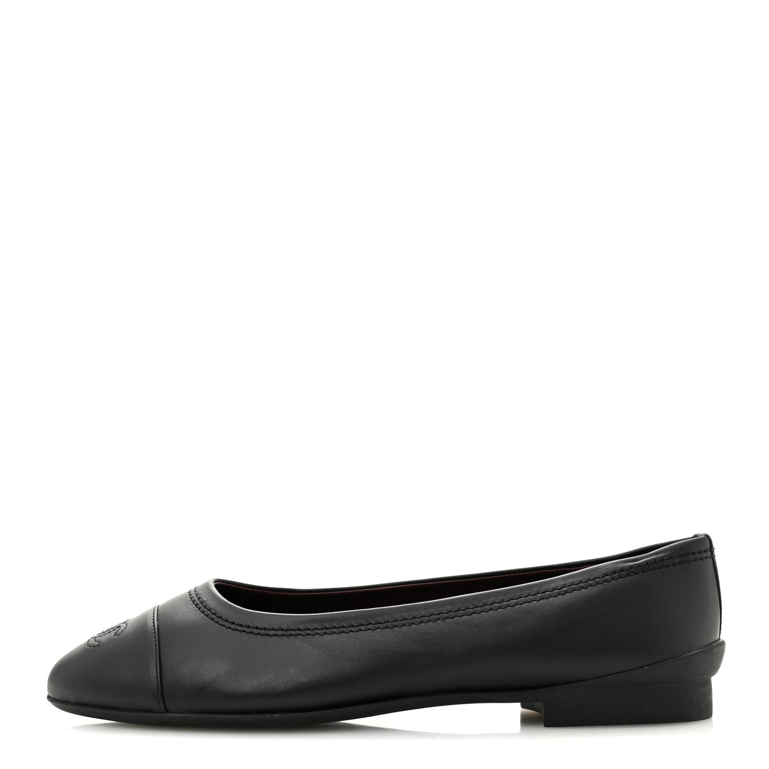 Chanel Lambskin Cap Toe CC Uniform Ballerina Flats 40 Black 1 of 9
