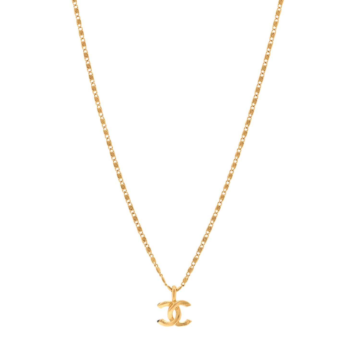 Metal CC Necklace Gold