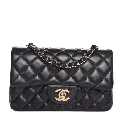 Chanel Lambskin Quilted Mini Rectangular Flap Black 1 of 8