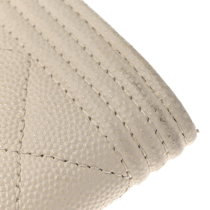 Chanel Caviar Quilted Large Boy Gusset Flap Wallet White 9 of 15
