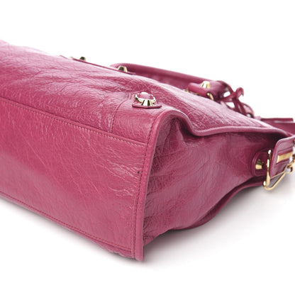 Balenciaga Agneau Classic Gold Hardware City Rose Dahlia 8 of 8