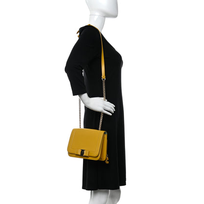 Salvatore Ferragamo Calfskin Small Vara Chain Crossbody Yellow 2 of 11