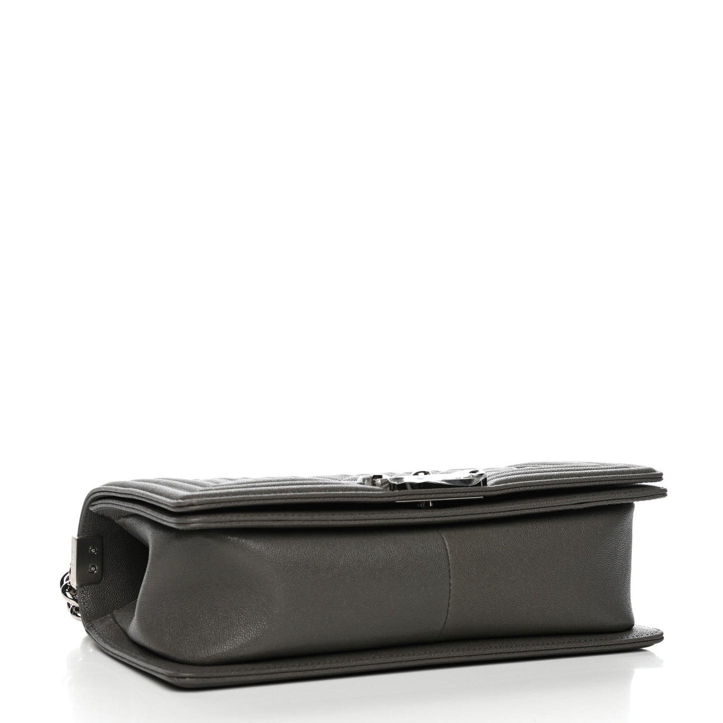 Caviar Quilted Medium Boy Flap Grey