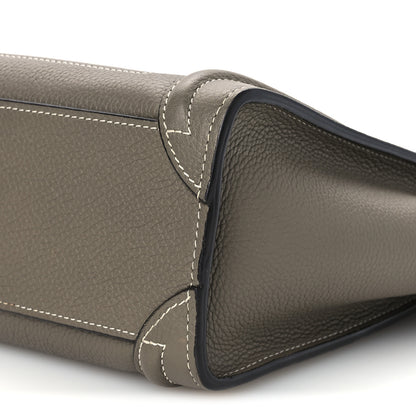 Celine Drummed Calfskin Nano Luggage Souris 10 of 10