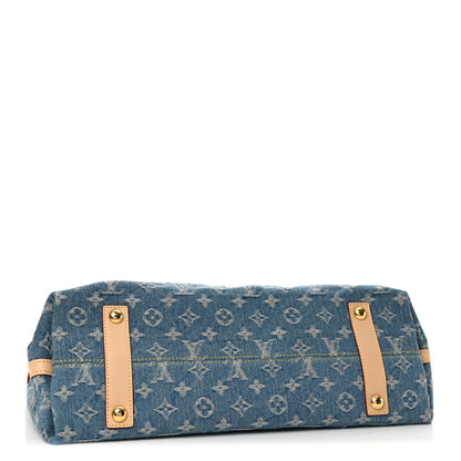 Louis Vuitton Monogram Denim CarryAll MM Blue 5 of 12