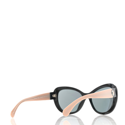 Chanel Acetate Cat Eye Sunglasses 5321 Black Beige 4 of 8