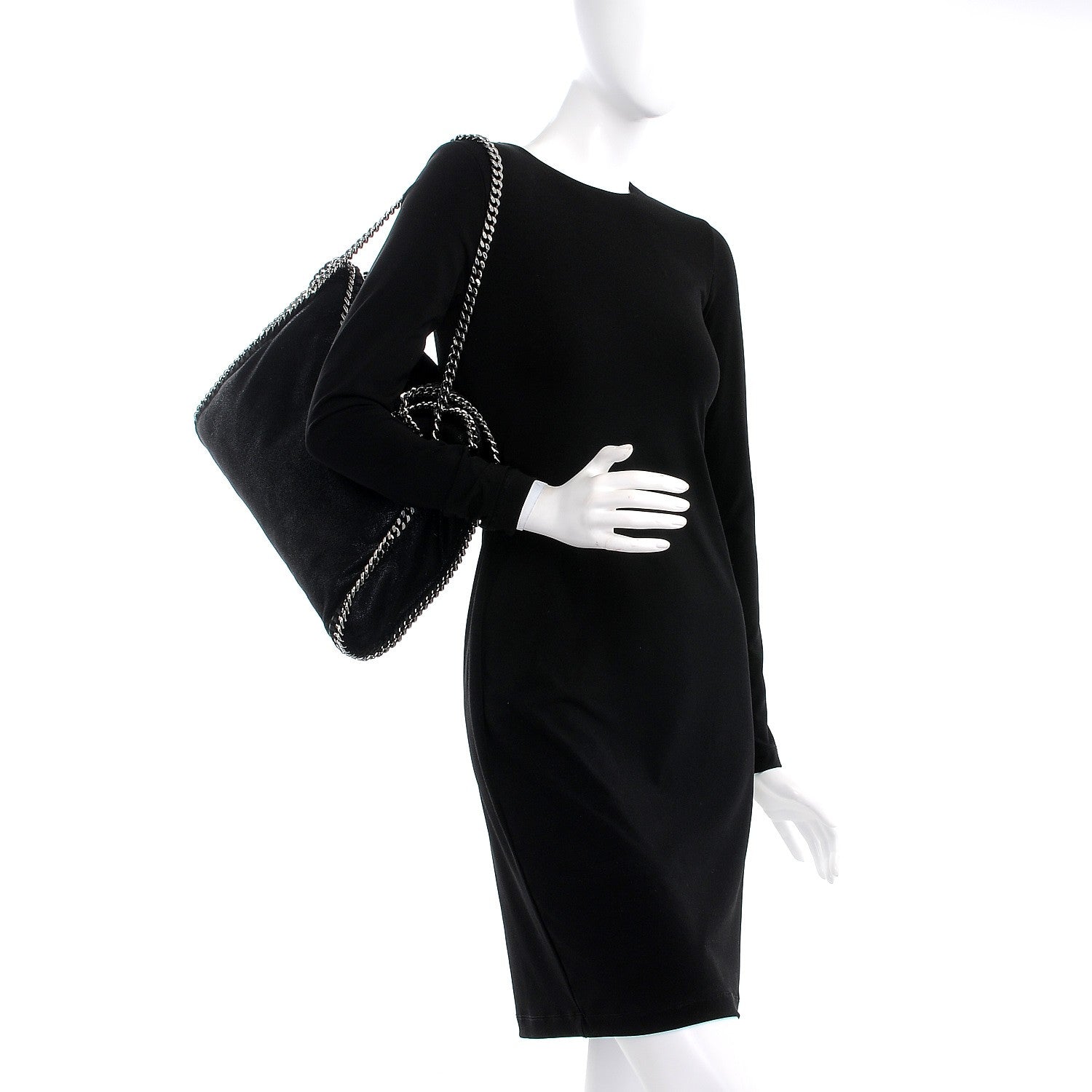 Stella McCartney Shaggy Deer Falabella Fold Over Tote Black 2 of 8