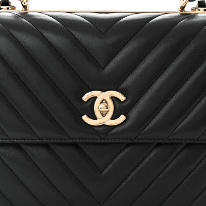 Chanel Lambskin Chevron Quilted Medium Trendy CC Dual Handle Flap Bag Black 8 of 11