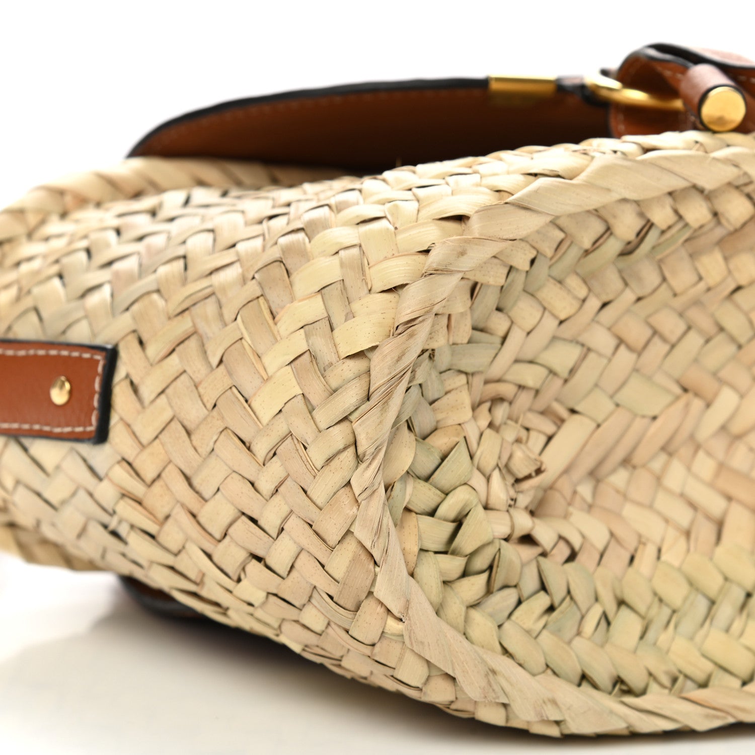 Chloe Raffia Calfskin Marcie Basket Tan 8 of 12