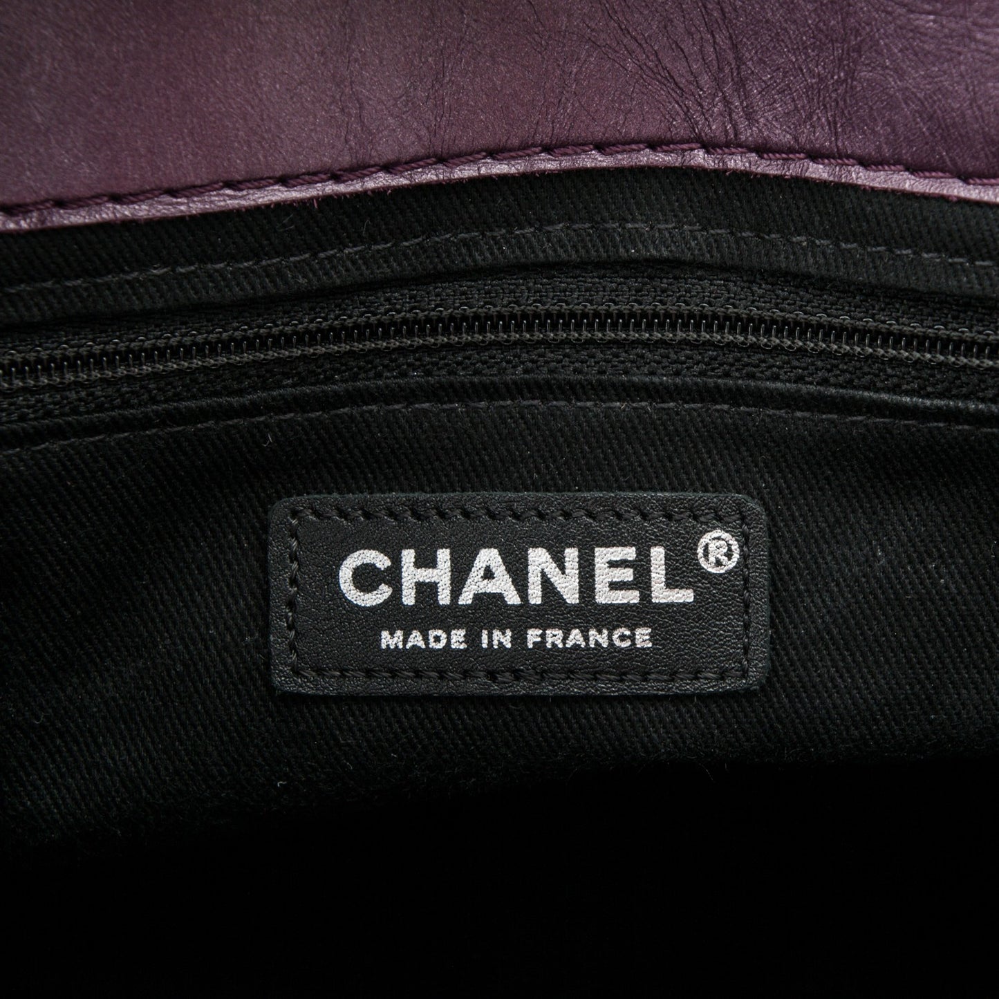 Metallic Calfskin Medium Lady Pearly Flap Dark Purple