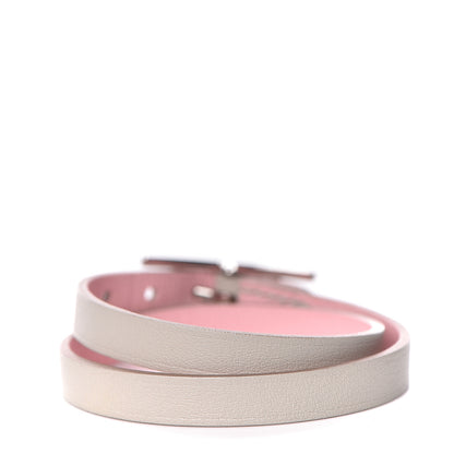 Hermes Swift Behapi Double Tour Bracelet T2 Rose Sakura Gris Perle 3 of 6