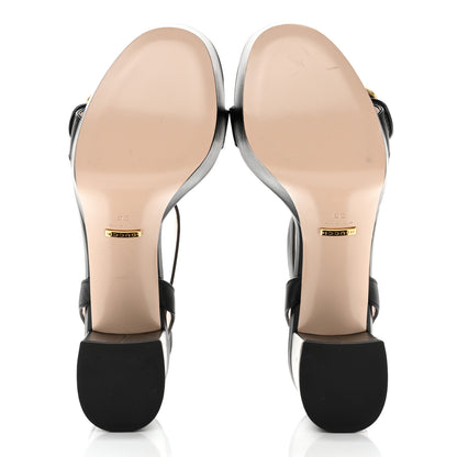 Gucci Calfskin GG Marmont Ankle Wrap 30/85mm Platform Sandals 38 Black 5 of 9