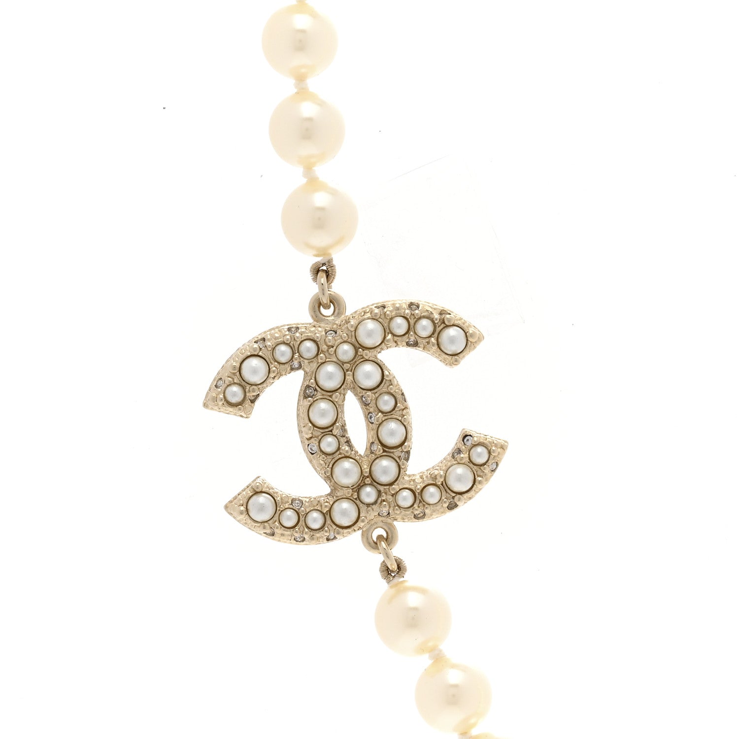 Chanel Pearl CC 100th Anniversary Necklace Light Gold 5 of 7