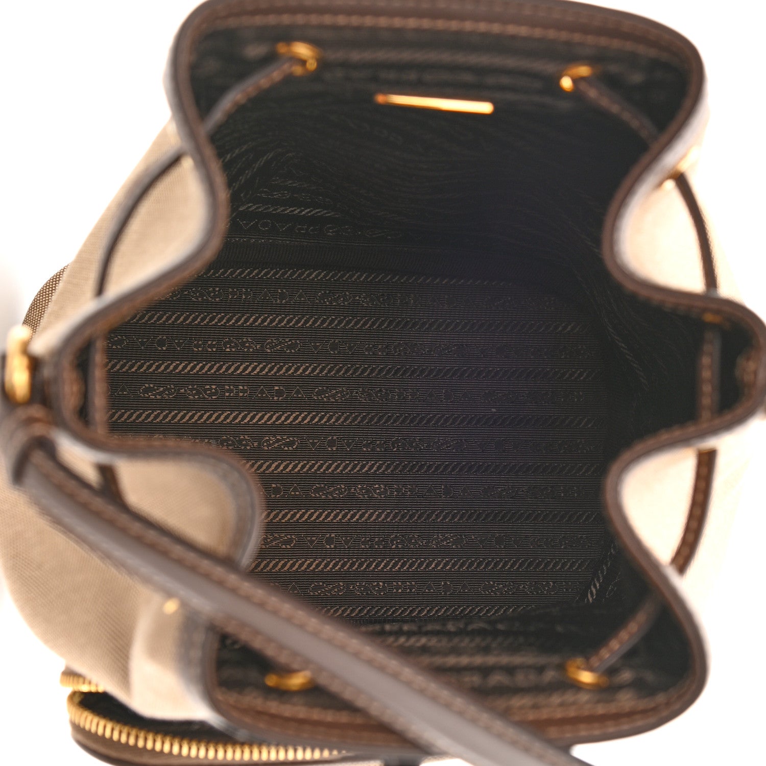 Prada Jacquard Logo Mini Bucket Crossbody Bag Corda Bruciato 5 of 9
