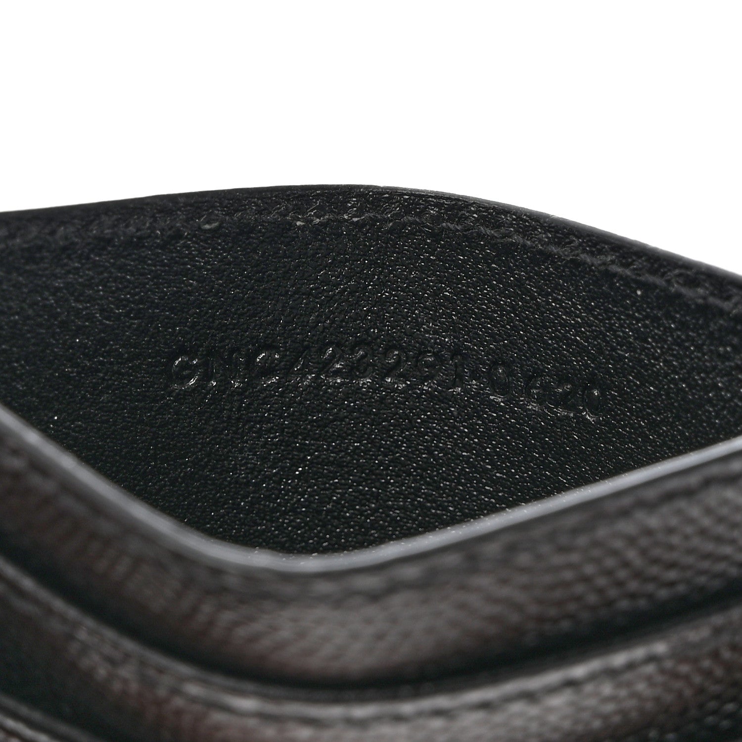 Saint Laurent Grain De Poudre Matelasse Chevron Monogram Credit Card Case Black 7 of 8