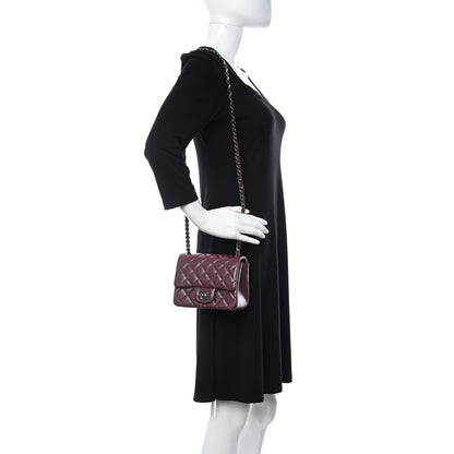 Chanel Iridescent Lambskin Quilted Mini Square Flap Burgundy 2 of 11