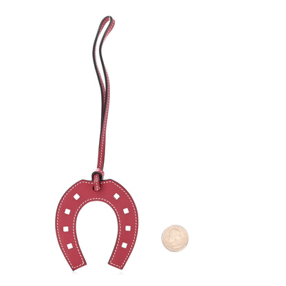 Hermes Swift Paddock Horseshoe Bag Charm Rouge Grenat 2 of 4