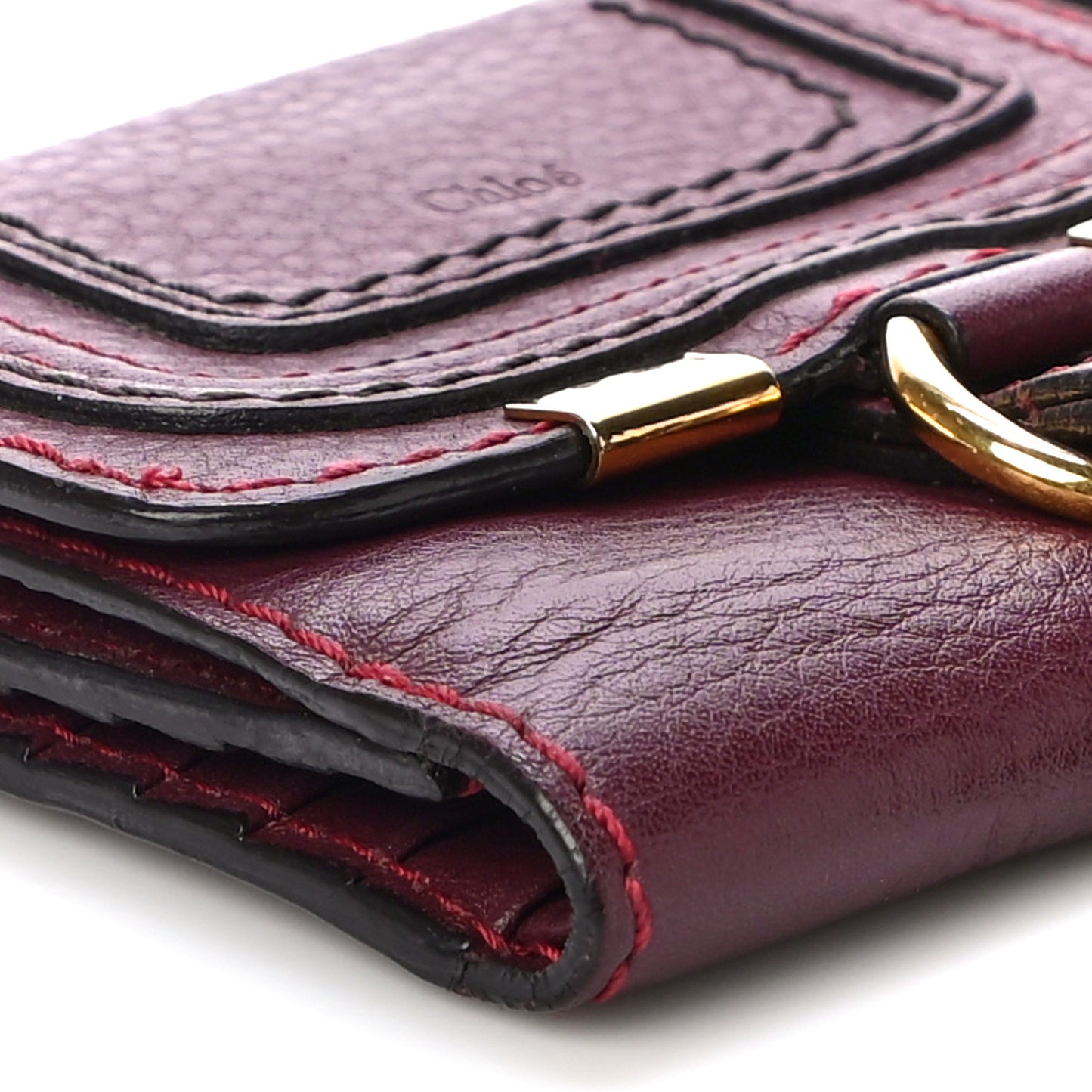 Grained Calfskin Marcie Square Wallet Intense Violine