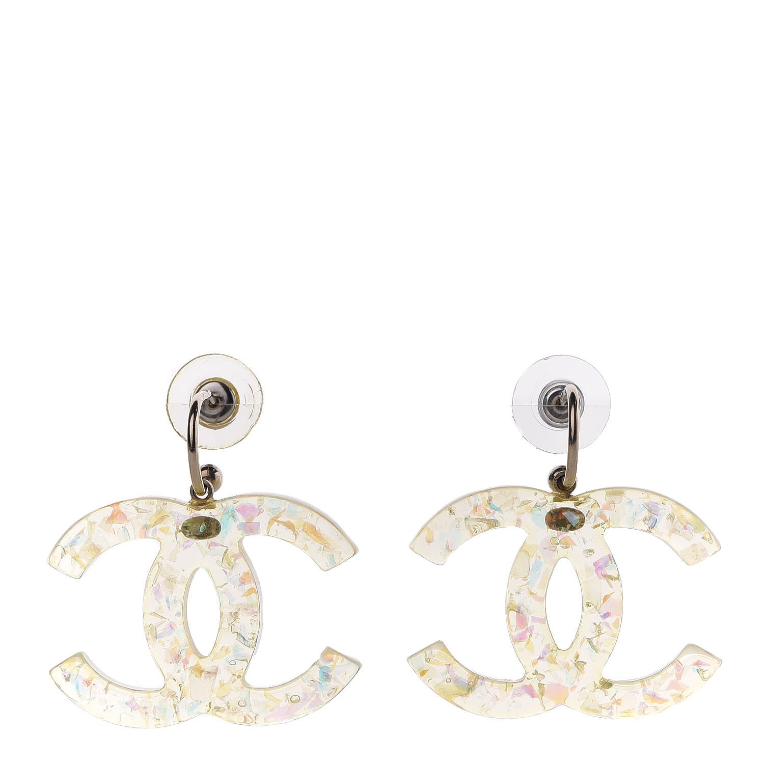 Chanel Resin CC Earrings Transparent 1 of 5