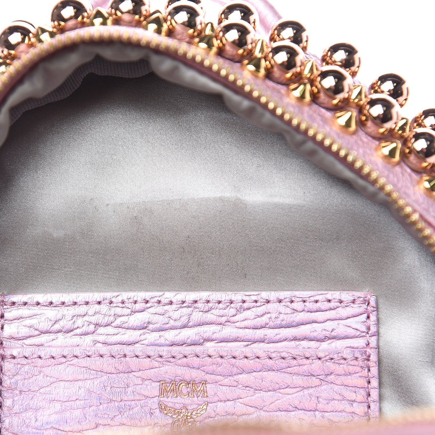 MCM Calfskin Pearl Studs X-Mini Stark Bebe Boo Backpack Prism Pink 8 of 12