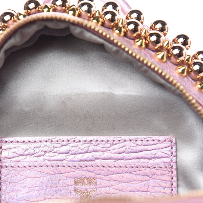 MCM Calfskin Pearl Studs X-Mini Stark Bebe Boo Backpack Prism Pink 8 of 12